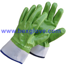 Cotton Jersey Liner, Safety Cuff, Nitrile Coated, Fully